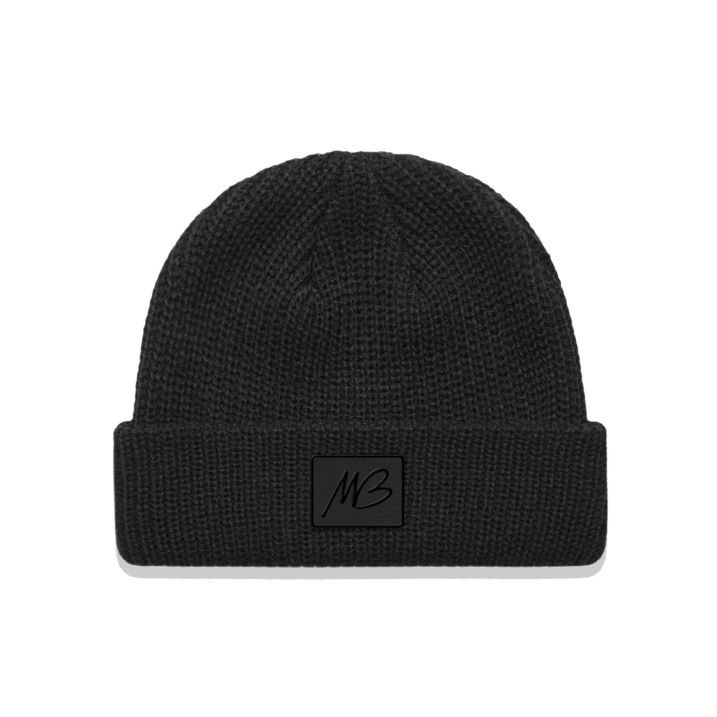 Initials Patch Black Beanie