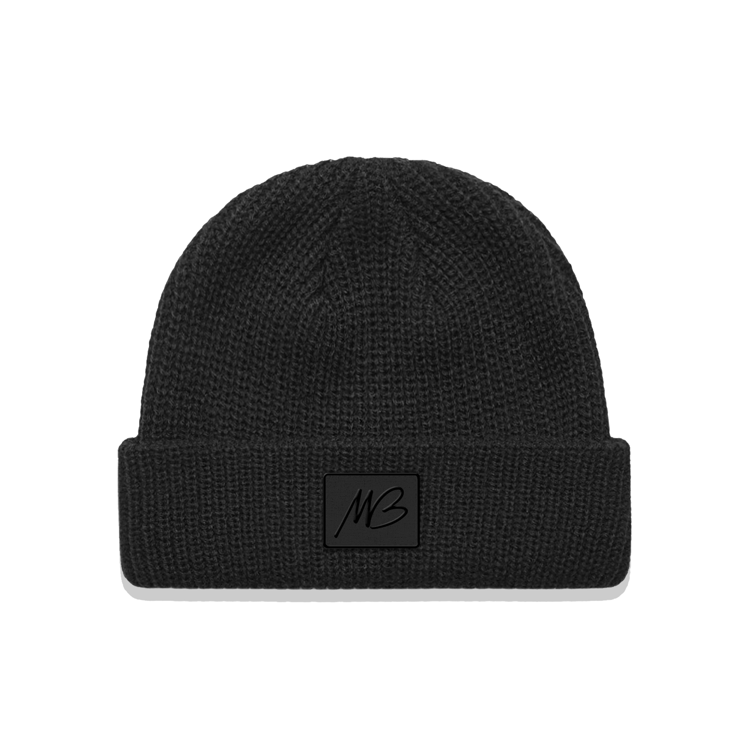 Initials Patch Black Beanie