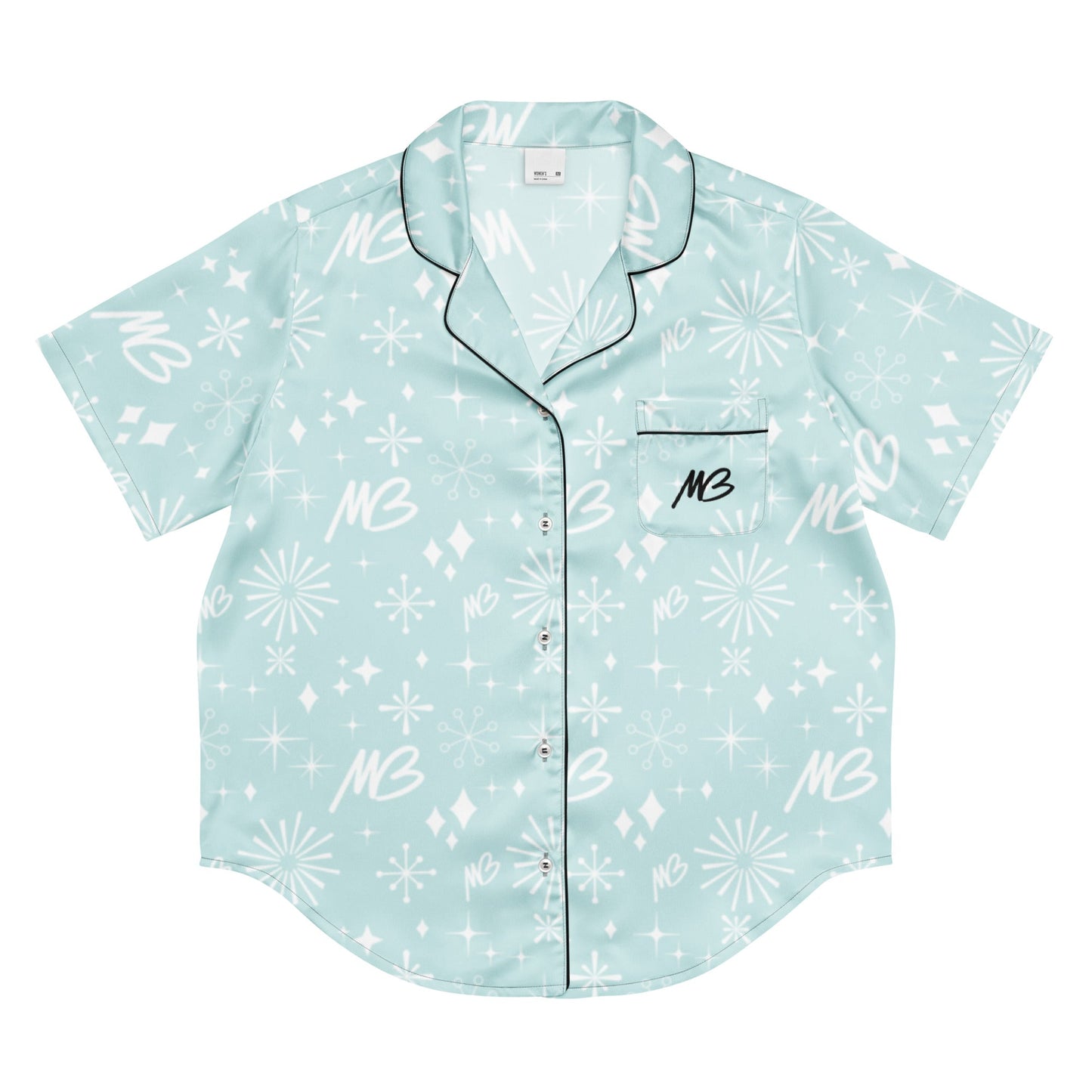 Women's Blue MB Pajama Top & Shorts Bundle