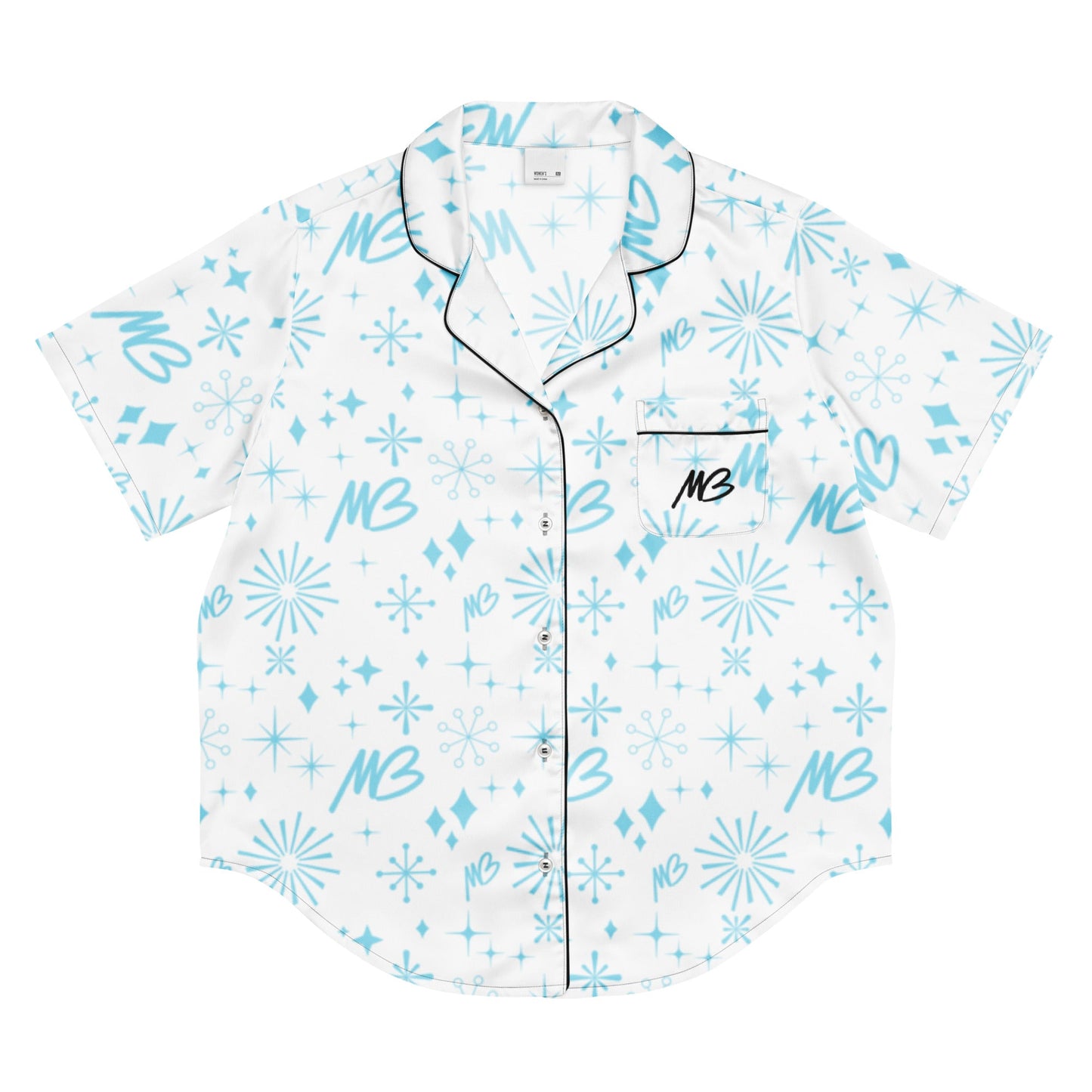 Women's White MB Pajama Top & Shorts Bundle