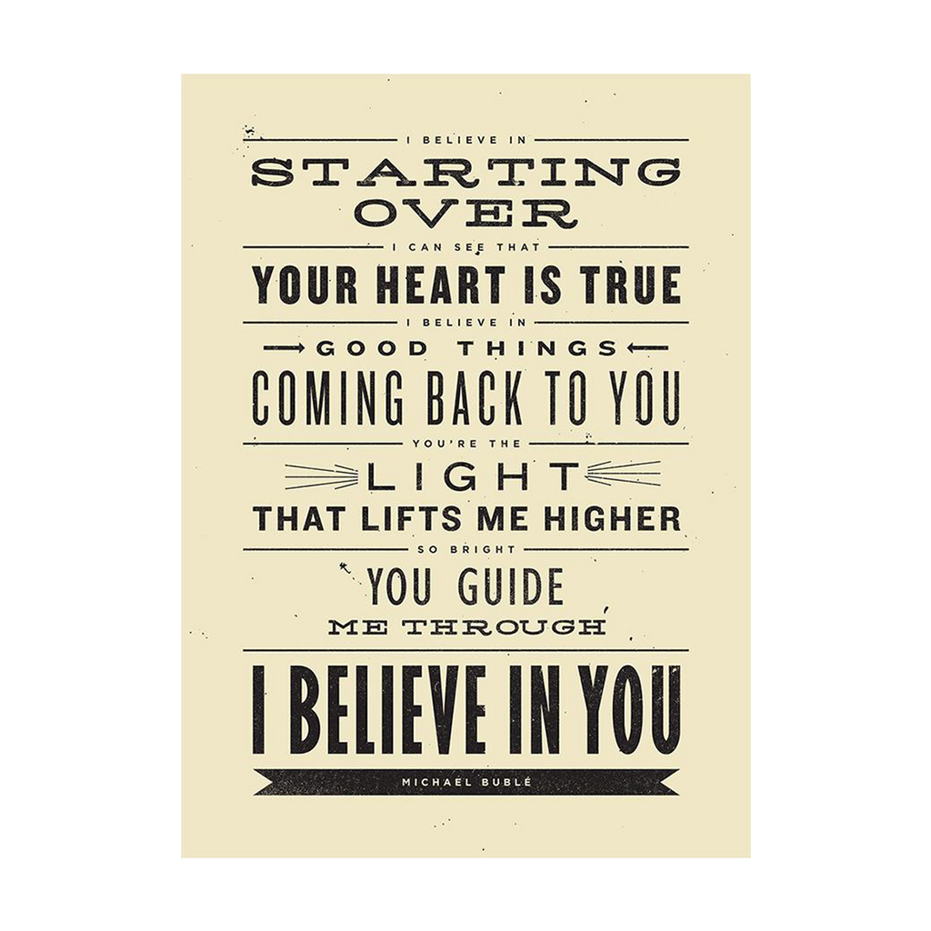 Believe Print Metal Garage Sign