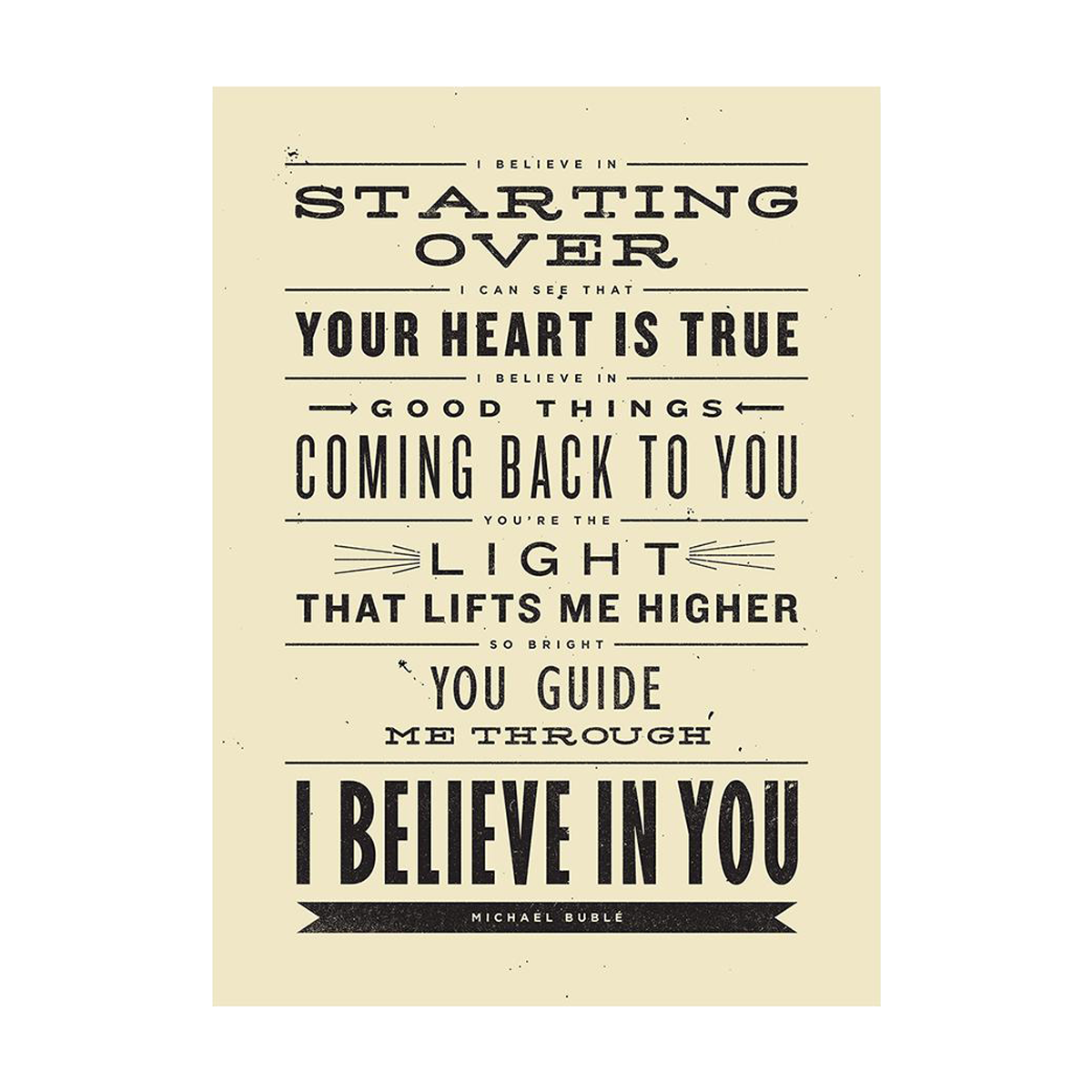 Believe Print Metal Garage Sign