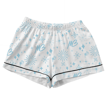Women's White MB Pajama Shorts