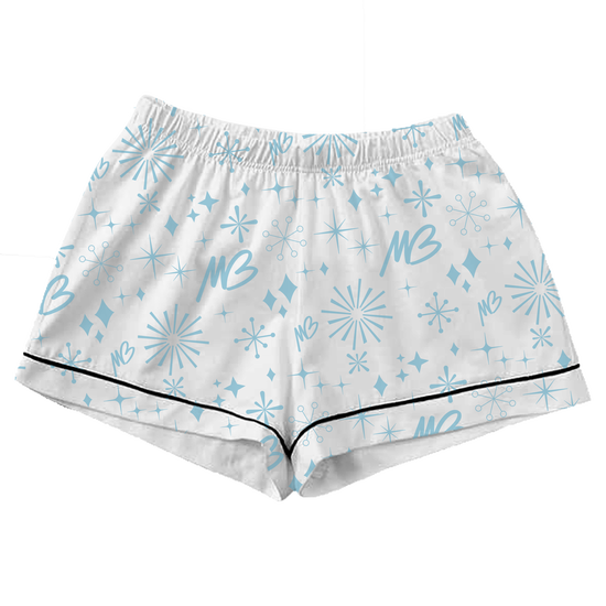 Women's White MB Pajama Shorts