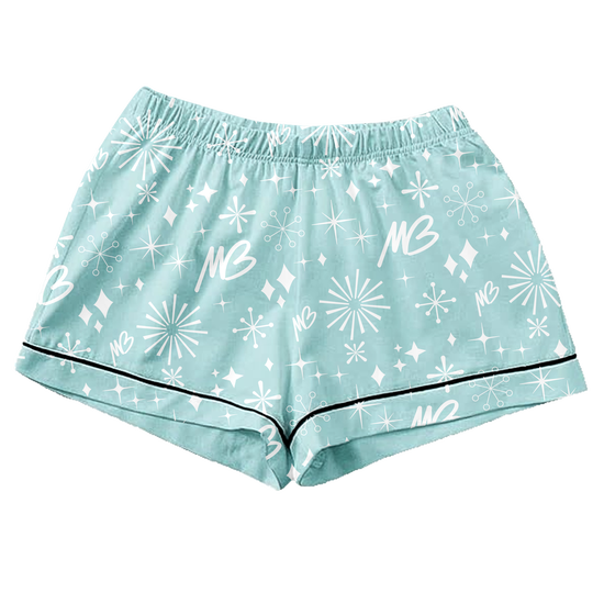 Women's Blue MB Pajama Top & Shorts Bundle