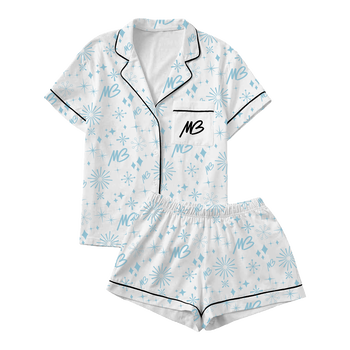 Women's White MB Pajama Top & Shorts Bundle