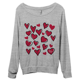 Floating Hearts Ladies Pullover