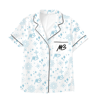 Women's White MB Pajama Top